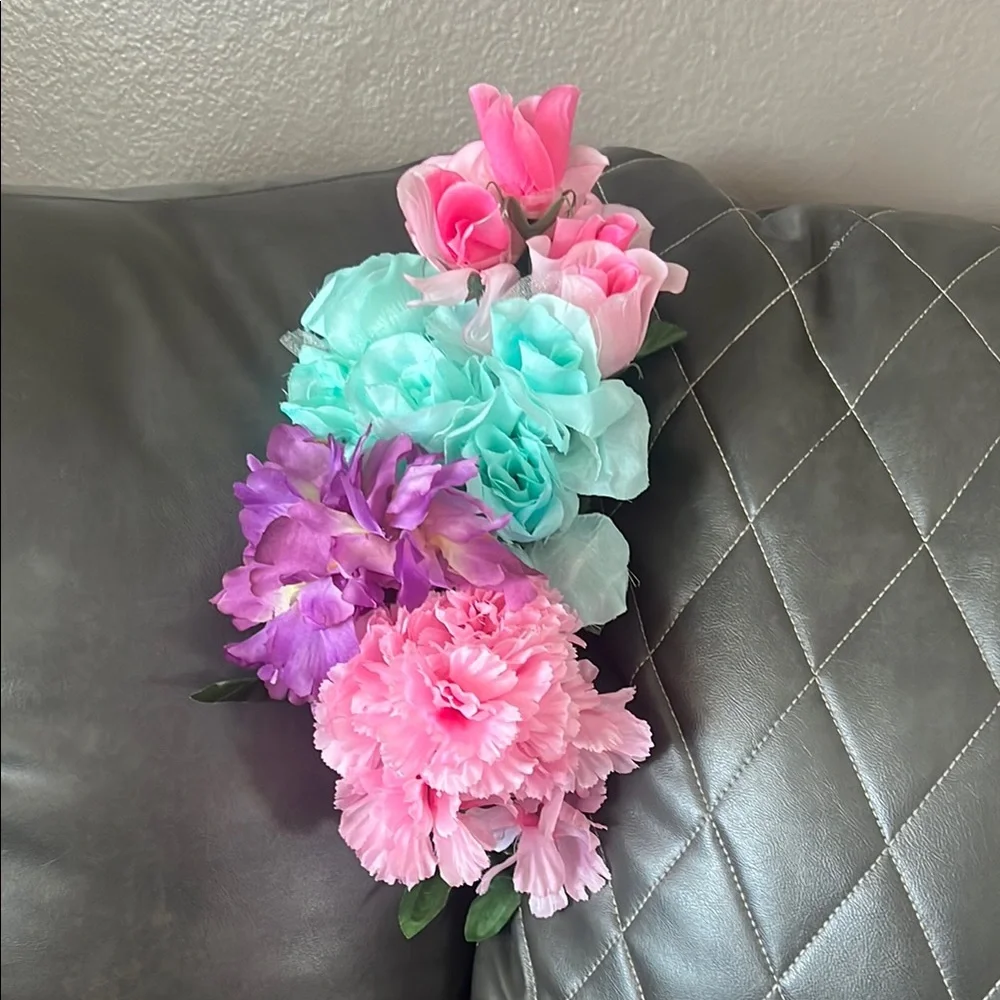 💝 10/$10 💝 Four Bunches of Flowers Arrangement Pink, Purple, and Blue Accents